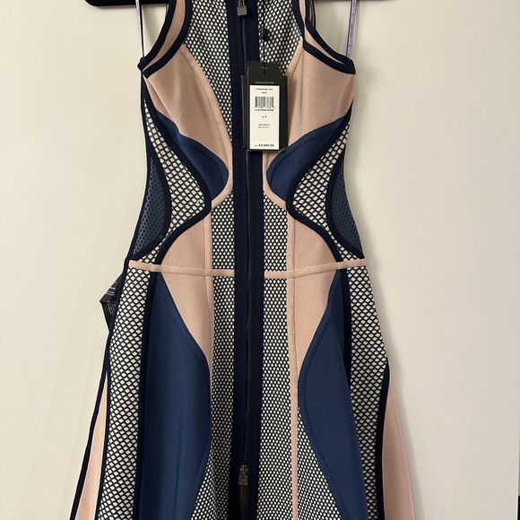 Herve Leger Natia Dress in Navy and multicolor size S - Picture 5 of 10